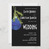 kerstsierblauw, moderne bruiloft aankondiging (Voorkant)