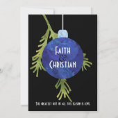 kerstsierblauw, moderne bruiloft aankondiging (Achterkant)