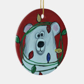 kerstsierbloem - bizar beer keramisch ornament (Rechts)