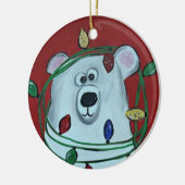 kerstsierbloem - bizar beer keramisch ornament (Links)