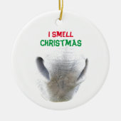 kerstsierbloem met edige neus keramisch ornament (Voorkant)