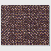 kerstsierbomen besneeuwt op donkere wol cadeaupapier (Vlak)