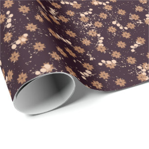 kerstsierbomen besneeuwt op donkere wol cadeaupapier