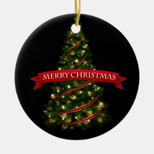 kerstsierboom keramisch ornament (Voorkant)