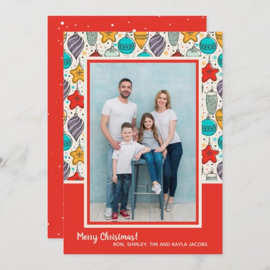 kerstsierfoto feestdagenkaart (Voorkant / Achterkant)