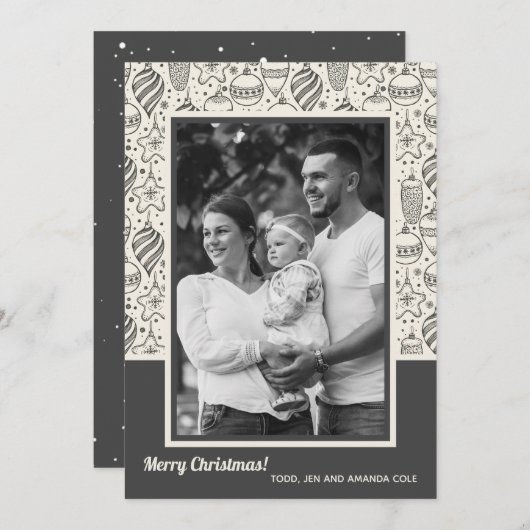 kerstsierfoto feestdagenkaart (Voorkant / Achterkant)
