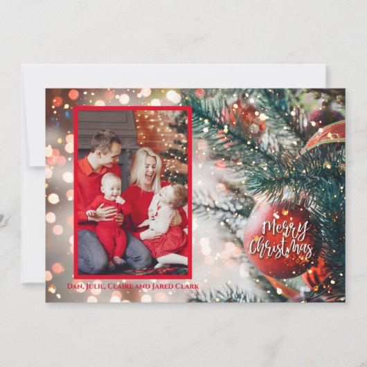 kerstsierfoto feestdagenkaart (Voorkant)