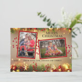 kerstsierfotokaart feestdagenkaart (Staand voorkant)