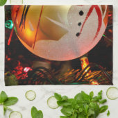 Kerstsierhanddoek van Snowman, bevroren Theedoek (Gevouwen)