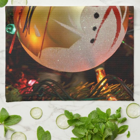 Kerstsierhanddoek van Snowman, bevroren Theedoek (Gevouwen)