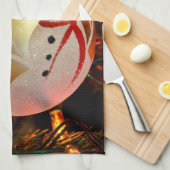 Kerstsierhanddoek van Snowman, bevroren Theedoek (Quarter Fold)