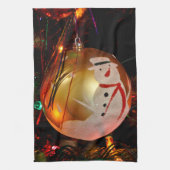 Kerstsierhanddoek van Snowman, bevroren Theedoek (Verticaal)