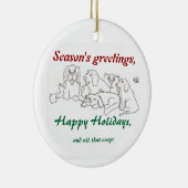 kerstsierhondenpakket keramisch ornament (Rechts)