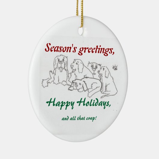 kerstsierhondenpakket keramisch ornament (Rechts)