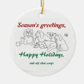 kerstsierhondenpakket keramisch ornament (Voorkant)