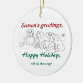 kerstsierhondenpakket keramisch ornament (Links)