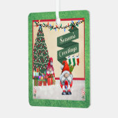 kerstsierkandidaten met Cadeaus Metalen Ornament (Voorkant links)