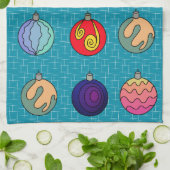 kerstsierkleuren, schimmelachtige design theedoek (Gevouwen)