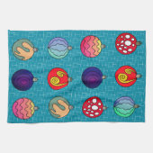 kerstsierkleuren, schimmelachtige design theedoek (Horizontaal)