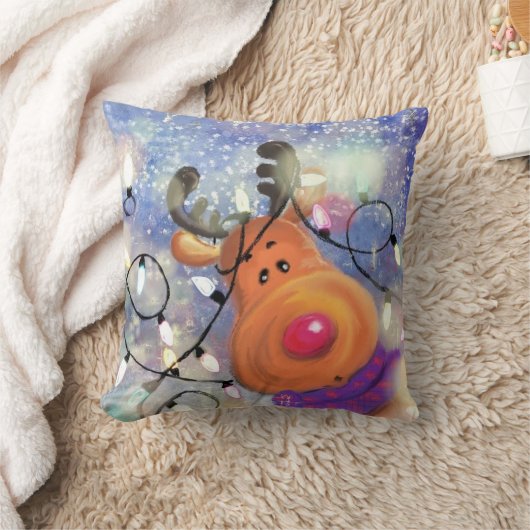 KerstSierkussen met Happy Reindeer Kussen (Deken)
