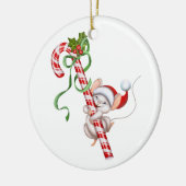 kerstsiermuis keramisch ornament (Links)