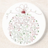 kerstsierOnderzetter Zandsteen Onderzetter (Voorkant)