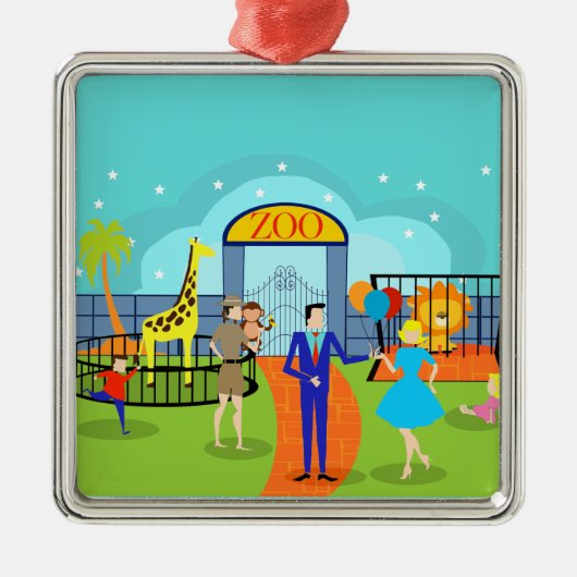  kerstsierooi metalen ornament (Voorkant)