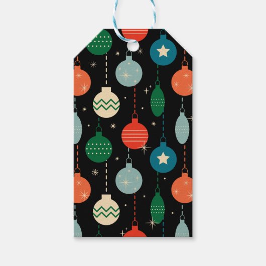  kerstsierpatronen cadeaulabel (Voorkant)