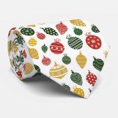 Kerstsierpatronen in rood, groen en goud stropdas (Opgerold)