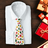 Kerstsierpatronen in rood, groen en goud stropdas