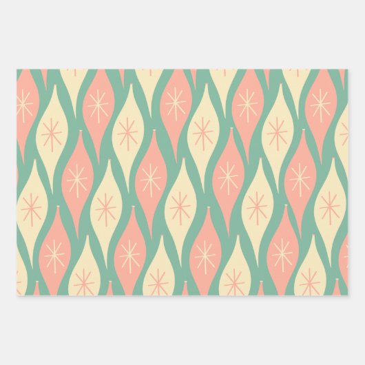 Kerstsierpatroonroze Mint Midden-Midden-Oosten Inpakpapier Vel (Voorkant)