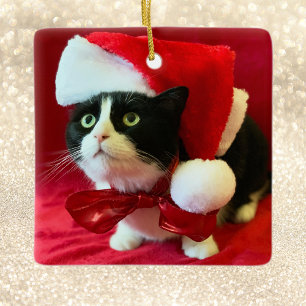 kerstsierperziken voor de Tuxedo Cat Keramisch Ornament