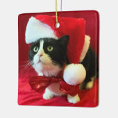 kerstsierperziken voor de Tuxedo Cat Keramisch Ornament (Links)