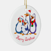 kerstsierpinguïns keramisch ornament (Rechts)