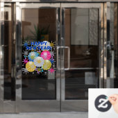 kerstsierplanten en Snowflakes Raamsticker (Kantoordeur)