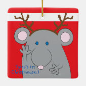 kerstsierplein "Merry Christmouse" Keramisch Ornament (Achterkant)