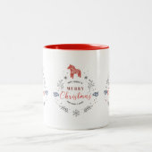 kerstsierschilfers, gebladerd of gevlekt tweekleurige koffiemok (Center)