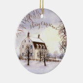Kerstsierwinter in New England Keramisch Ornament (Rechts)