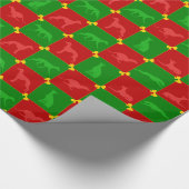 Kerstsighthounds rood/groen cadeaupapier (Hoek)