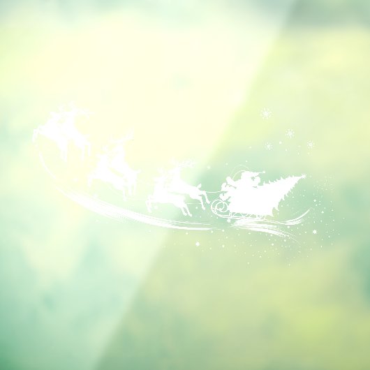 KerstSilhouette Santa Claus Sleigh Reindeer Raamsticker (Vel 3)