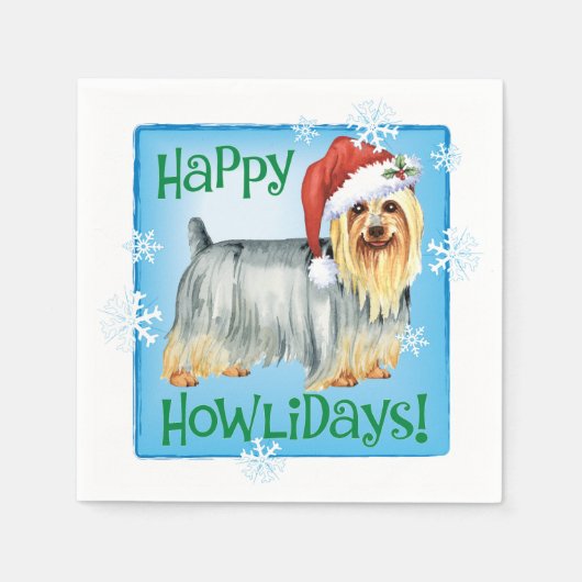 KerstSilky Terrier Napkins Servet (Voorkant)