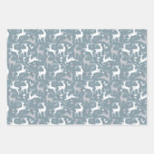 KerstSilver Holiday Reindester Inpakpapier Vel (Voorkant)