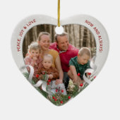 KerstSilver Holly Pine Lijst Familie Foto's Keramisch Ornament (Achterkant)