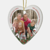 KerstSilver Holly Pine Lijst Familie Foto's Keramisch Ornament (Links)