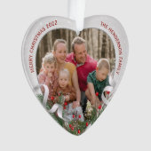 KerstSilver Holly Pine Lijst Familie Foto's Ornament (voorkant)