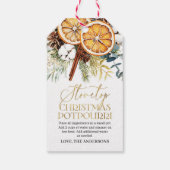 Kerstsimmerend potpourri op het fornuis cadeaulabel (Achterkant)