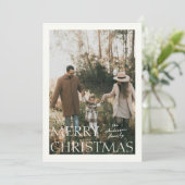 Kerstsimpliciteit Foto Vakantiekaart Feestdagenkaart (Staand voorkant)