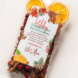 Kerstsims potpourri op het fornuis etiket