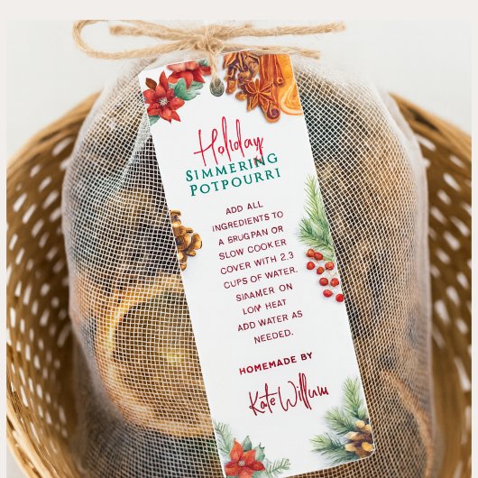 Kerstsimslabels voor op de kookplaat mini visitekaartje