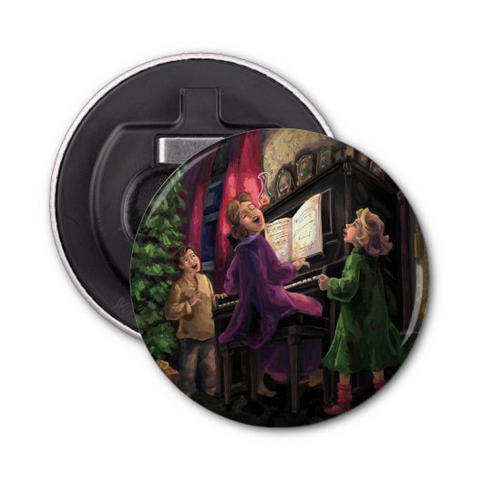 kerstsing Along Painting Button Flesopener (Voorkant)